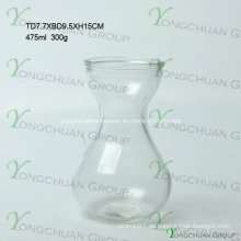 Moderne handgemachte Glasvase / handgemachte klare Glasblume Chearper Maschine gepresstes freies Glas Blumen-Vase